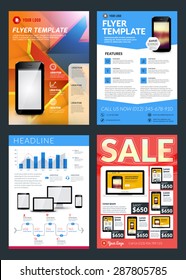 Set of Abstract Vector Business Flyer Brochure Design Templates