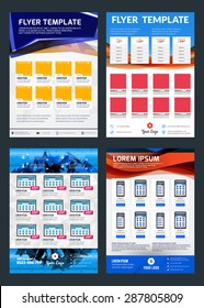 Set of Abstract Vector Business Flyer Brochure Design Templates