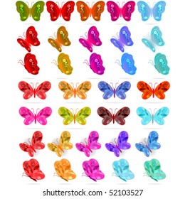 Set of abstract vector butterflies.