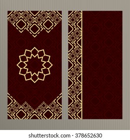 Set of abstract vector cards. Vector templates for restaurant menu in luxury style.