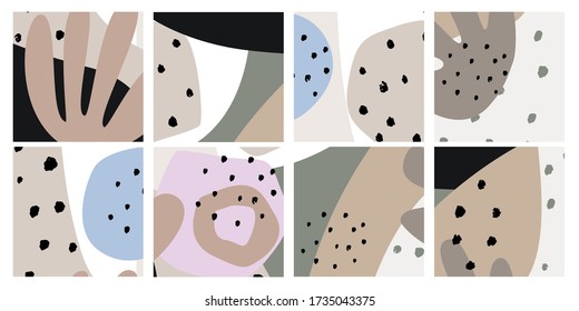 Set of abstract vector cards, texture pattern background, template design, hand drawn backgrounds for cover, invitation, greeting, birthday