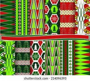  set of abstract vector Christmas paper for scrapbook