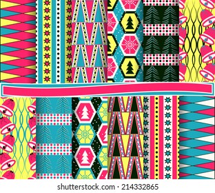  set of abstract vector Christmas paper for scrapbook