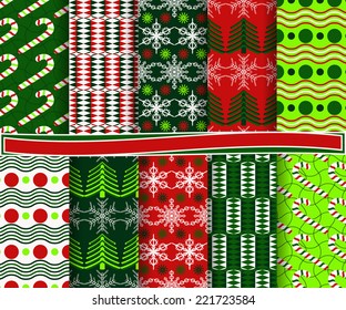 set of abstract vector Christmas paper for scrapbook