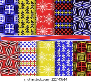 set of abstract vector Christmas paper for scrapbook