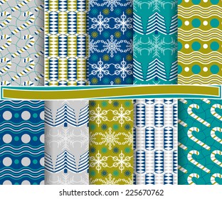 set of abstract vector Christmas paper for scrapbook
