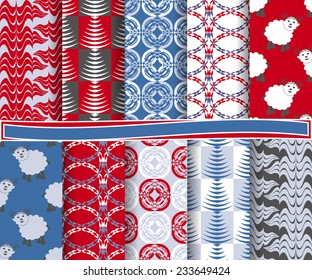set of abstract vector Christmas paper for scrapbook