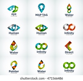 Set abstrakter Vektorgrafik-Firmenlogo Symbole beliebter Web-Konzepte
