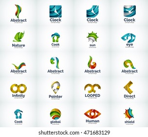 Set of abstract vector company business logo icons popular web concepts