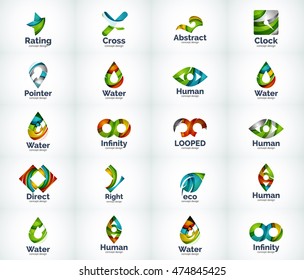 Set of abstract vector company business logo icons popular web concepts