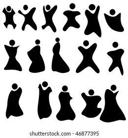 set of abstract vector dancers