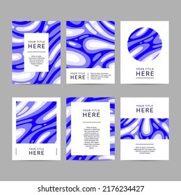 Set of abstract vector design brochure templates. Abstract organic liquid marbling effect. 