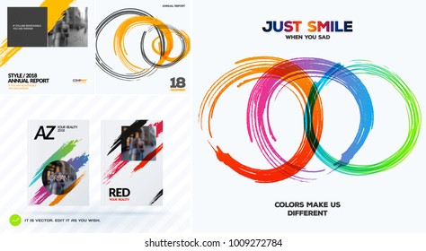 Set of abstract vector design elements for graphic poster