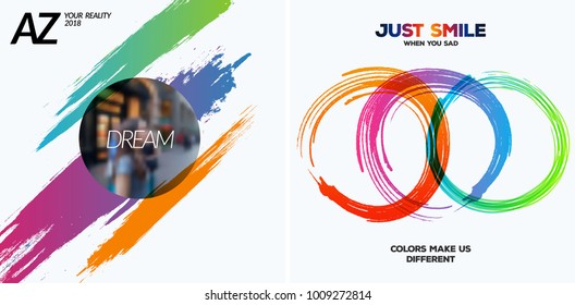 Set of abstract vector design elements for graphic poster