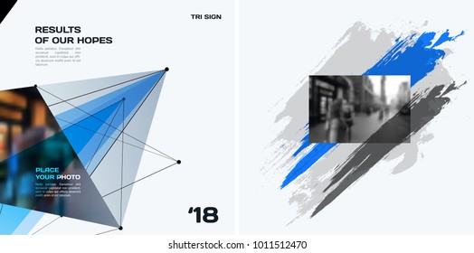 Set of abstract vector design elements for graphic template.