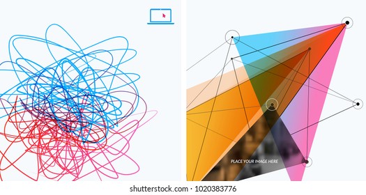 Set of abstract vector design elements for graphic template