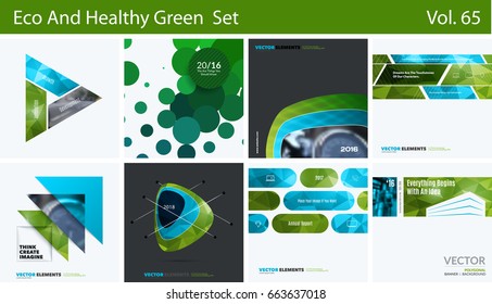 Set of Abstract vector design elements for graphic layout. Modern business background template