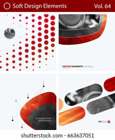 Set of Abstract vector design elements for graphic layout. Modern business background template