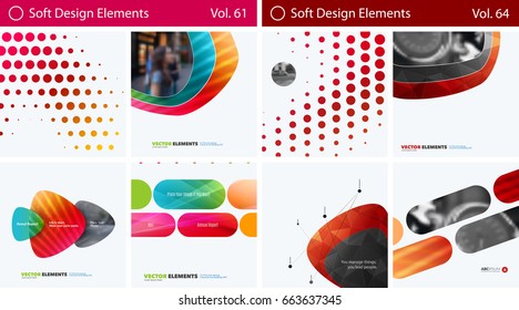 Set of Abstract vector design elements for graphic layout. Modern business background template