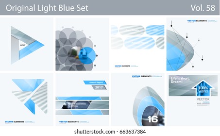 Set of Abstract vector design elements for graphic layout. Modern business background template