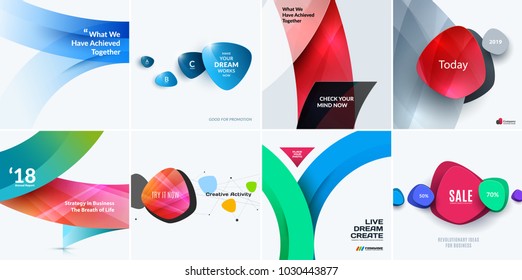 Set of abstract vector design for graphic template.