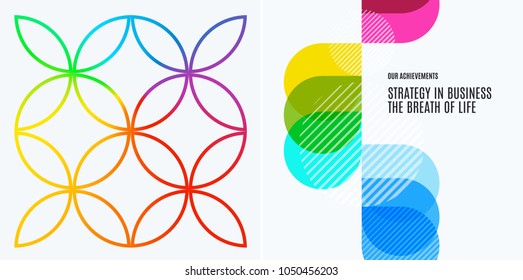 Set of abstract vector design for graphic template. Creative modern business background.