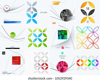 Set of abstract vector design for graphic template. Creative modern business background.