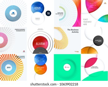 Set of abstract vector design for graphic template. Creative modern business background.