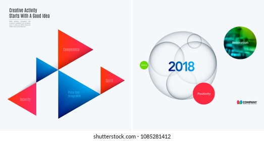 Set of abstract vector design for graphic template. Creative modern business background.