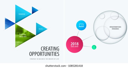 Set of abstract vector design for graphic template. Creative modern business background.