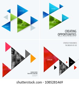 Set of abstract vector design for graphic template. Creative modern business background.