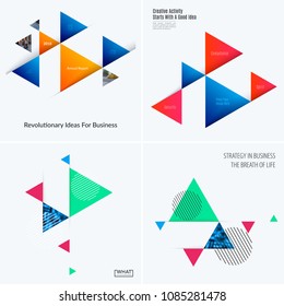 Set of abstract vector design for graphic template. Creative modern business background.