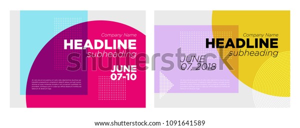 Set of Abstract Vector Dynamic Backgrounds. Modern\
Minimal Geometric Design. Advertising Poster Template for\
Conference, Online Courses, Master Class, Webinar, Business Event\
Announcement. Flat Style.