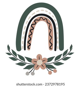 Set of abstract vector elements.Boho style, flat style