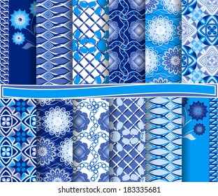  set of abstract vector floral paper for scrapbook 