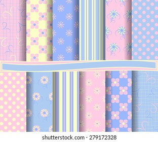 set of  abstract vector floral paper for scrapbook