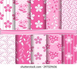set of  abstract vector floral paper for scrapbook