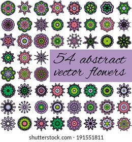 Set of abstract vector flowers