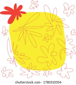 Set of abstract vector flowers for design. Plant. Nature. Illustrations. Art.