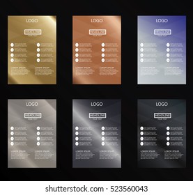 set of abstract vector flyer brochure design template