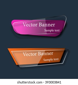 Set of abstract vector glass banners. Vector illustration