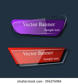 Set of abstract vector glass banners. Vector illustration.