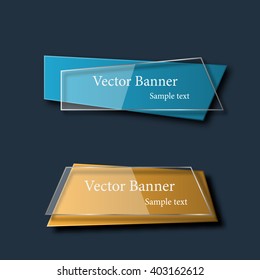 Set of abstract vector glass banners. Vector illustration.