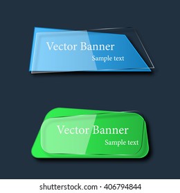 Set of abstract vector glass banners. Vector illustration.