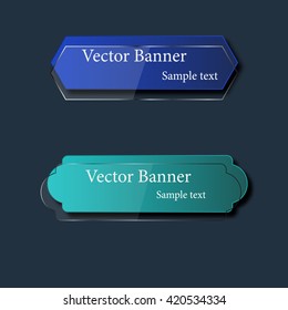 Set of abstract vector glass banners. Vector illustration.