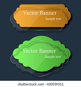 Set of abstract vector glass banners. Vector illustration