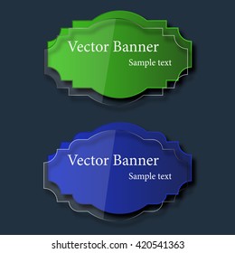 Set of abstract vector glass banners. Vector illustration