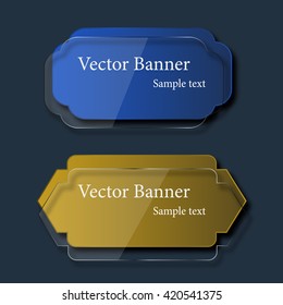 Set of abstract vector glass banners. Vector illustration