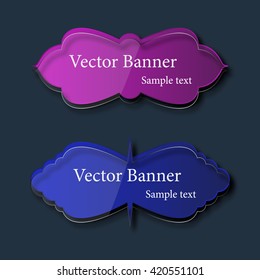Set of abstract vector glass banners. Vector illustration