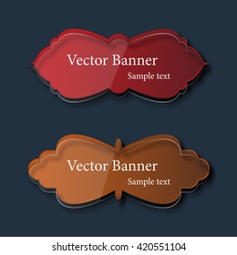Set of abstract vector glass banners. Vector illustration